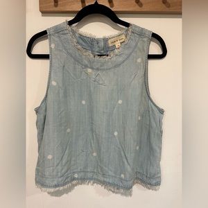 Cloth & stone Anthropologie size M Jean polka dot tank